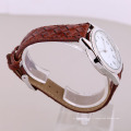 Bracelet en cuir pour femmes marron, montres oem personnalisables